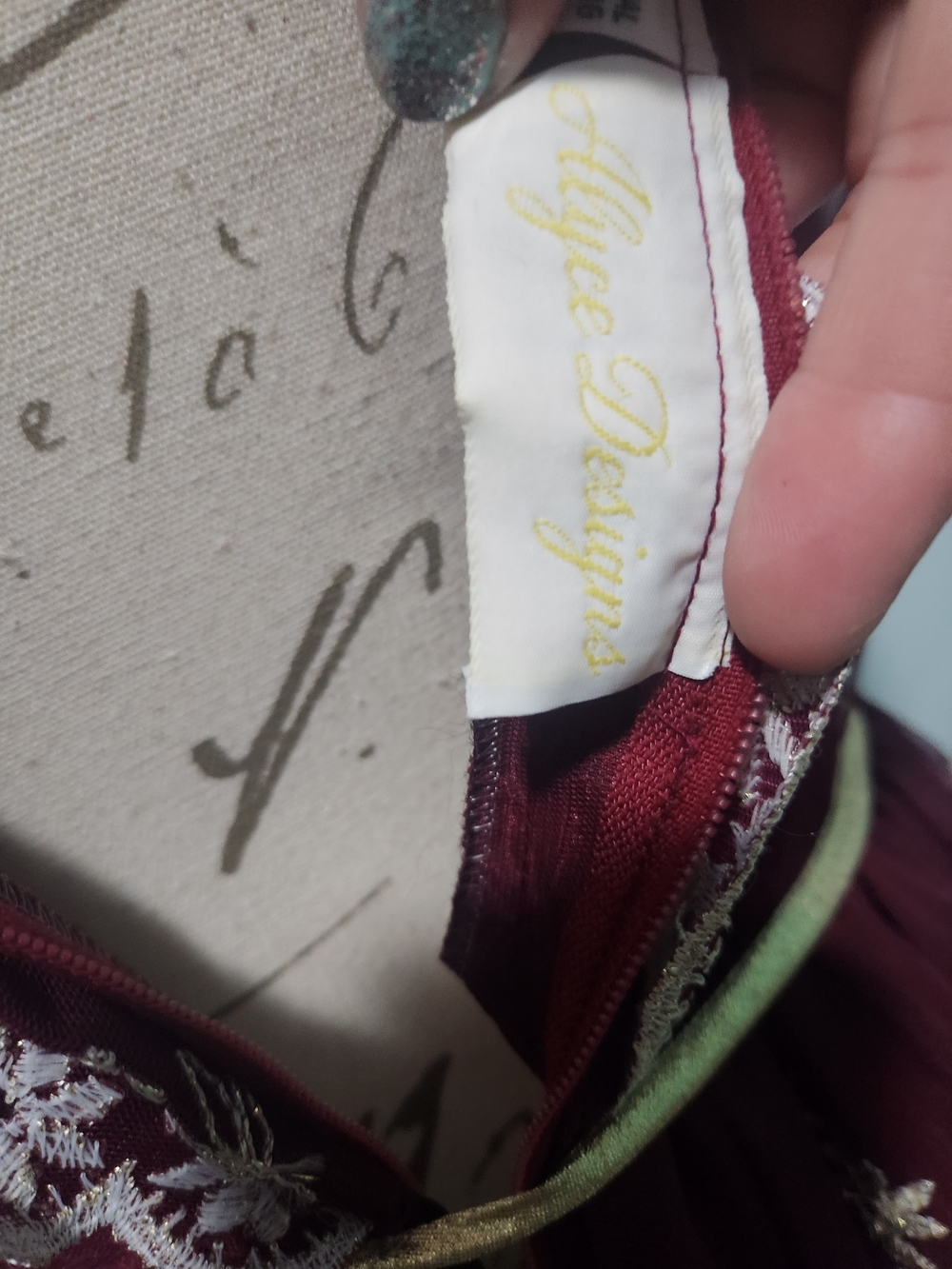 Alyce Designs Burgundy Formal Dress. Romantic Renaissance Fairycore Princess. - Picture 8 of 12